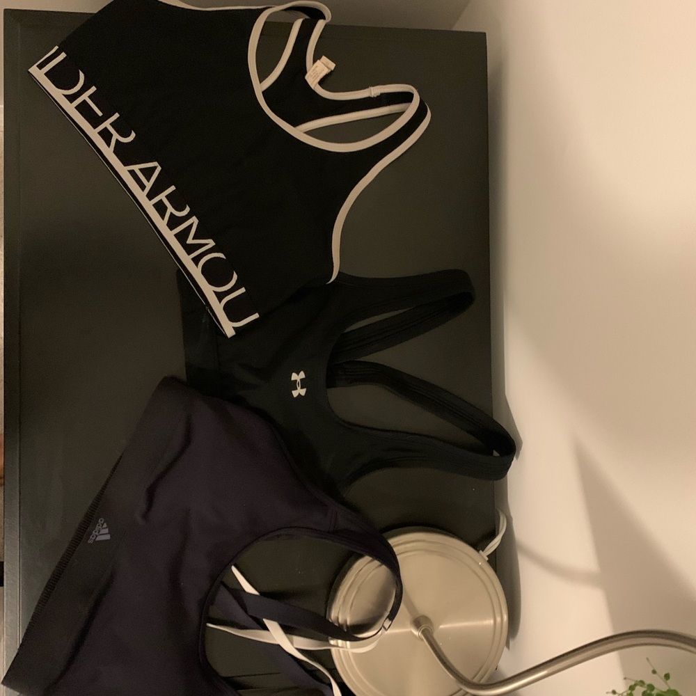 Set of 3 Black Sports Bras in Medium